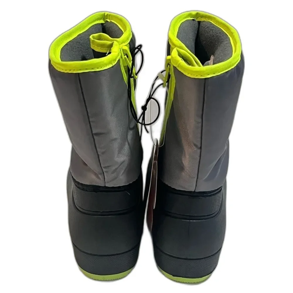 Wonder Nation Kids Gray and Green/Yellow Warm -5 Temp Rated Winter Boots Size 10